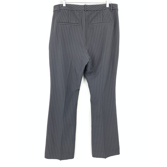 Banana Republic Sculpted Stretch Flare Leg Dress Pants Womens 14P Gray Pinstripe - Picture 2 of 7